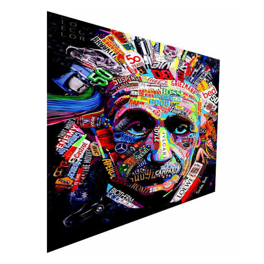 Leinwand Pop Art Albert Einstein Bilder Wandbilder - Hochwertiger Kunstdruck B8305