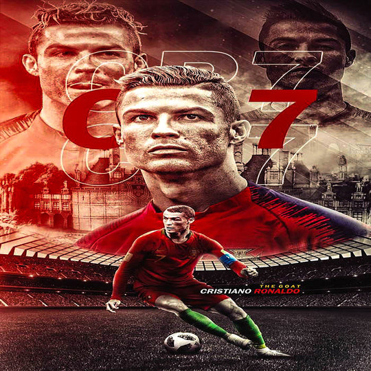 Cristiano Ronaldo CR7 Fußball Leinwand Wandbilder - Hochwertiger Kunstdruck P5286