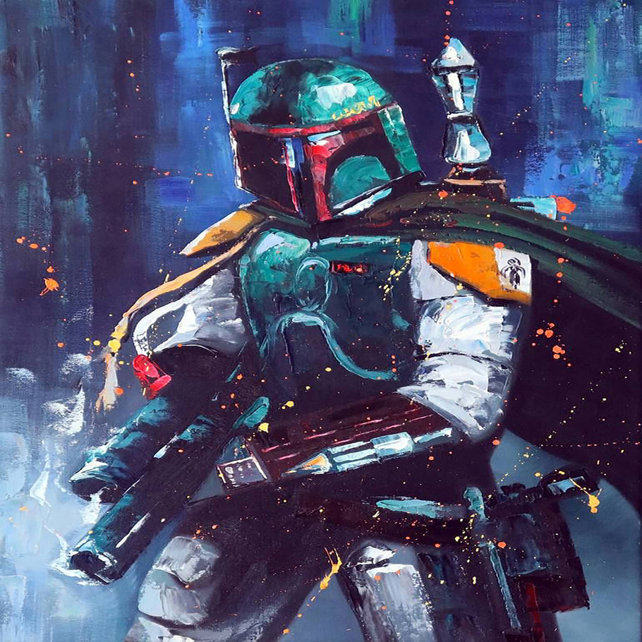 Abstrakt Star Wars Boba Fett Leinwand Bilder Wandbilder- Hochwertiger Kunstdruck P5388