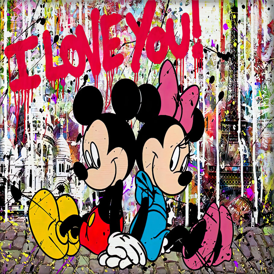 Micky Maus Pop Art  Kunst Leinwand Bilder Wandbilder - Hochwertiger Kunstdruck B8307