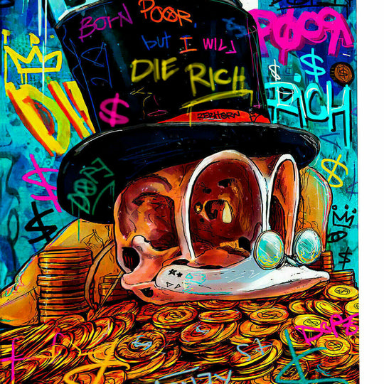 Pop Art Geld Money Leinwand Bilder Wandbilder - Hochwertiger Kunstdruck B8128