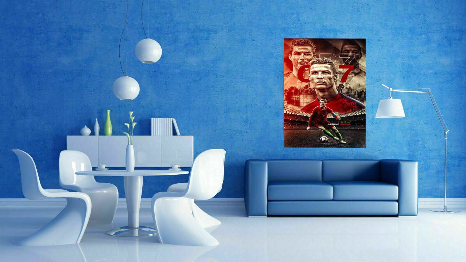 Cristiano Ronaldo CR7 Fußball Leinwand Wandbilder - Hochwertiger Kunstdruck P5286