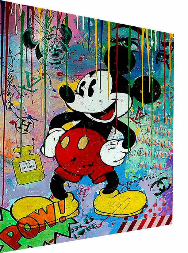 Pop Art Kunst Micky Maus Leinwand Bilder Wandbilder - Hochwertiger Kunstdruck B8311