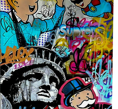 Pop Art Monopoly Comicfiguren Leinwand Wandbilder - Hochwertiger Kunstdruck B8055