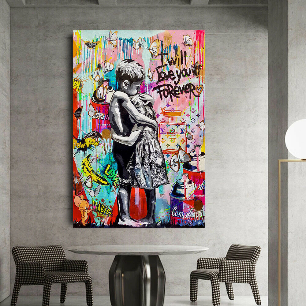 Pop Art Love Leinwand Bilder Wandbilder - Hochwertiger Kunstdruck B8183