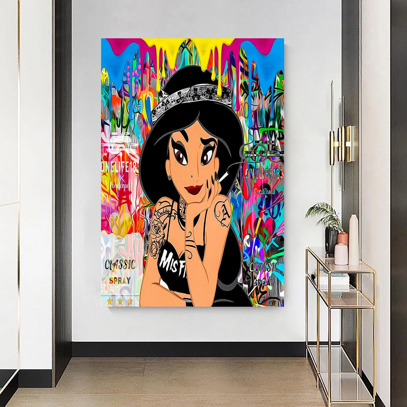 Leinwand Bilder Prinzessin Jasmin Pop Art Wandbilder - Hochwertiger Kunstdruck B8207