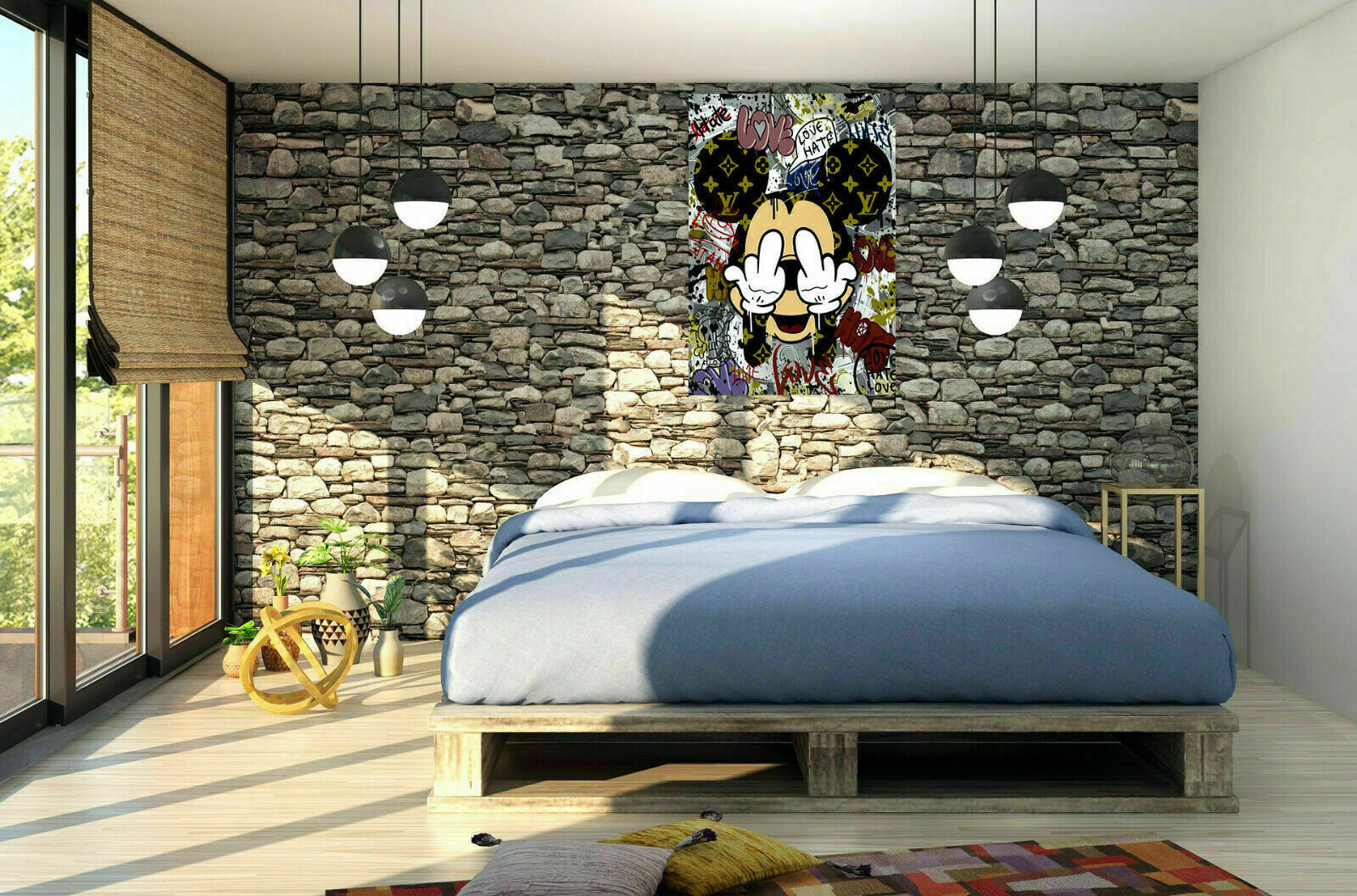 Pop Art Micky Maus Funny Leinwand Bilder Wandbilder - Hochwertiger Kunstdruck B8300