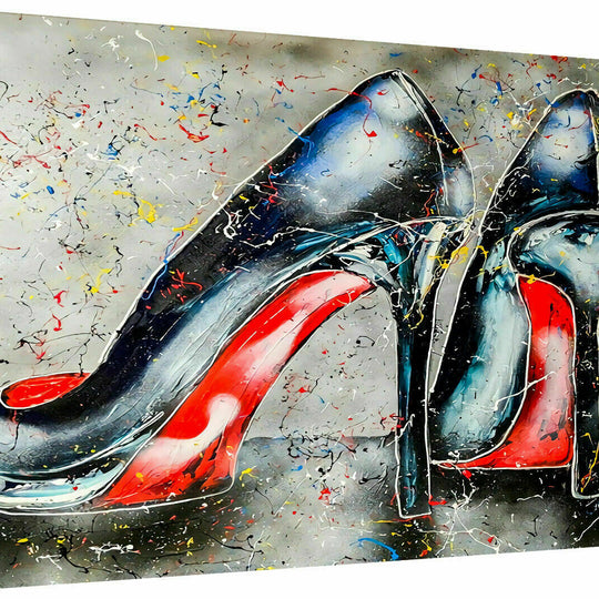 Abstrakte Schuhe High Heels Leinwand Bilder Wandbilder - Hochwertiger Kunstdruck B8087