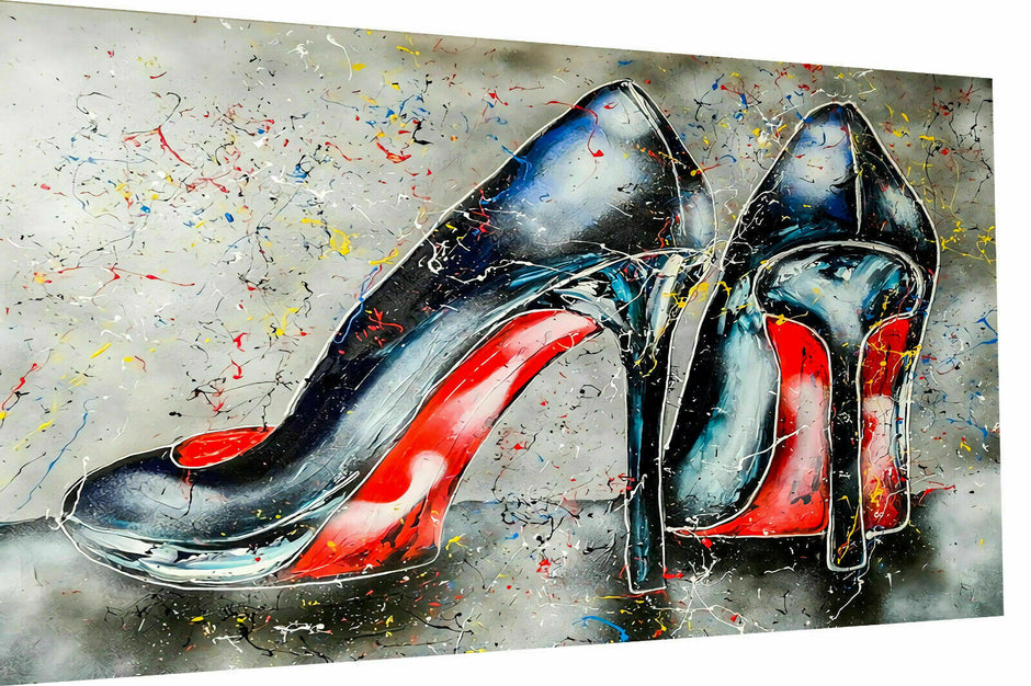 Abstrakte Schuhe High Heels Leinwand Bilder Wandbilder - Hochwertiger Kunstdruck B8087