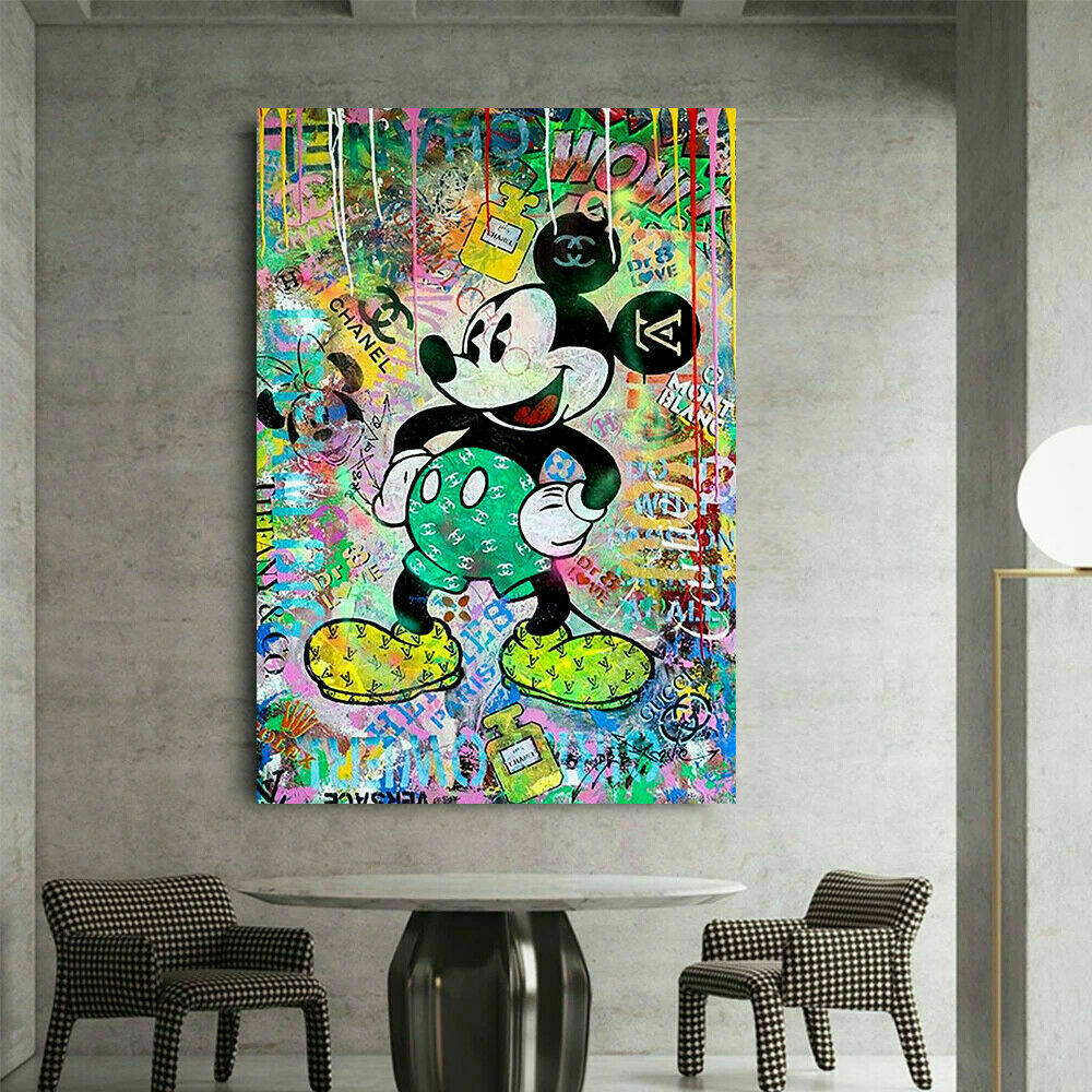 Pop Art Disney Micky Maus Leinwand Bilder Wandbilder - Hochwertiger Kunstdruck B8309