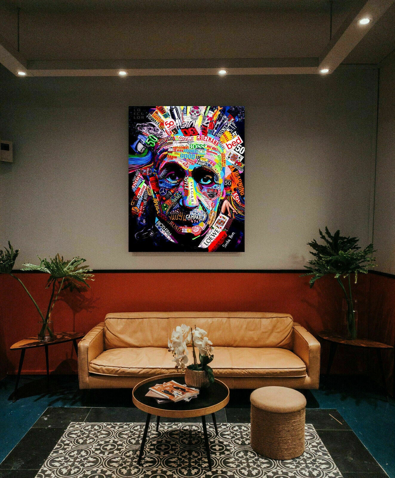 Leinwand Pop Art Albert Einstein Bilder Wandbilder - Hochwertiger Kunstdruck B8305