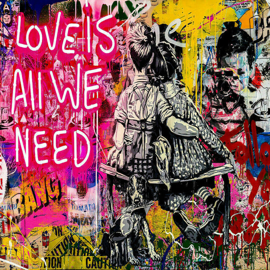 Pop Art Love is All We Need  Leinwand Wandbilder-Hochwertiger Kunstdruck B8031