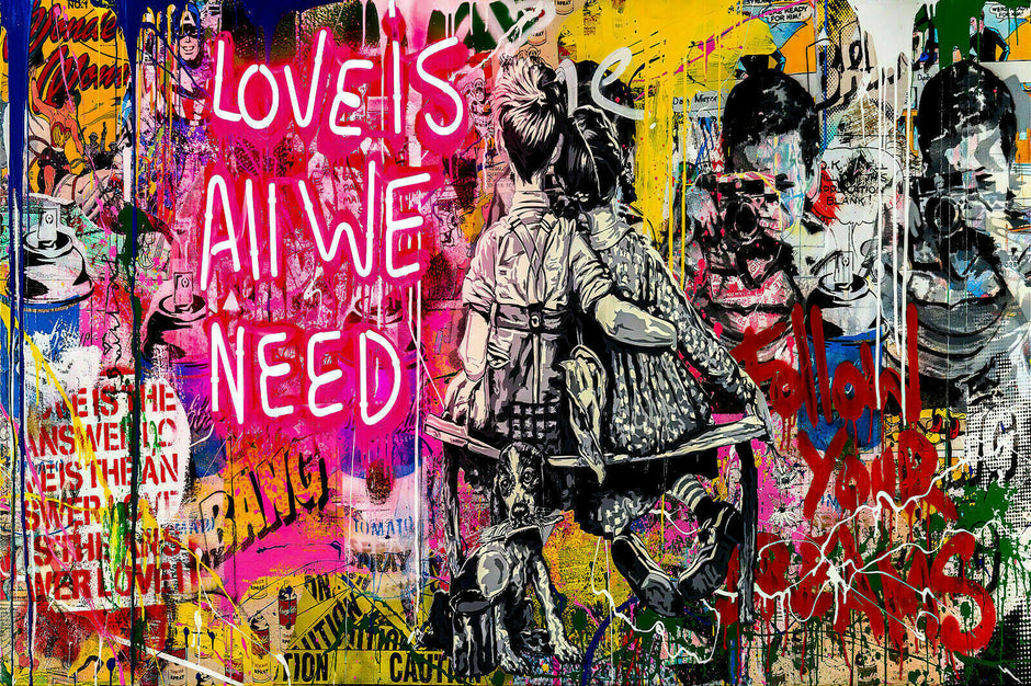 Pop Art Love is All We Need  Leinwand Wandbilder-Hochwertiger Kunstdruck B8031