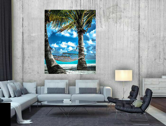 Leinwand Traumurlaub  Palmen Strand Urlaub Relax Bilder-Hochwertiger Kunstdruck A3039