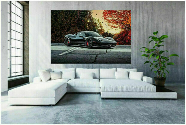 Leinwand Sportwagen Ferrari Autos Bilder Wandbilder - Hochwertiger Kunstdruck A3615