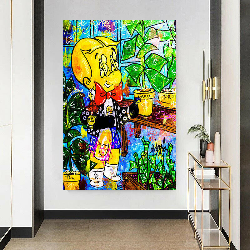 Pop Art Richi Rich Leinwand Bilder Wandbilder - Hochwertiger Kunstdruck B8006