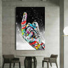 Pop Art Mittelfinger Hand Leinwand Bilder Wandbilder - Hochwertiger Kunstdruck B8148