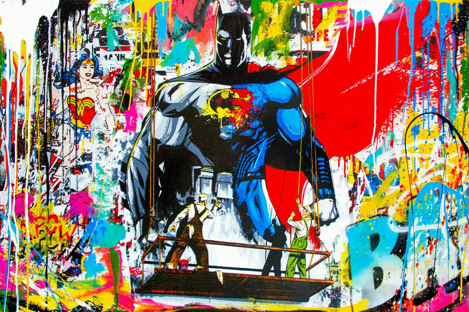 Pop Art Batman Hero Held Leinwand Bilder Wandbilder - Hochwertiger Kunstdruck B8172