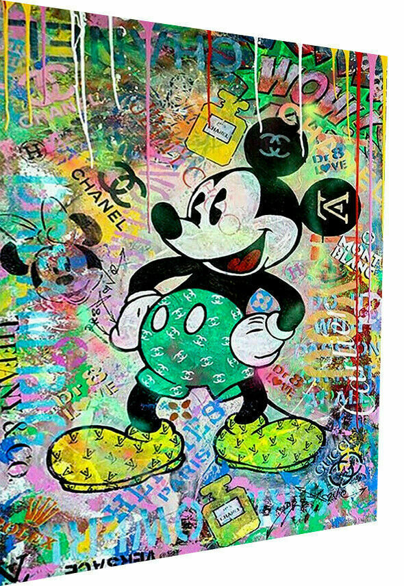 Pop Art Disney Micky Maus Leinwand Bilder Wandbilder - Hochwertiger Kunstdruck B8309