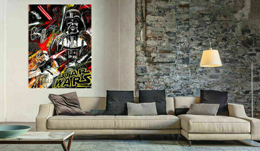 Leinwand Bilder Star Wars Pop Art Wandbilder - Hochwertiger Kunstdruck A3842