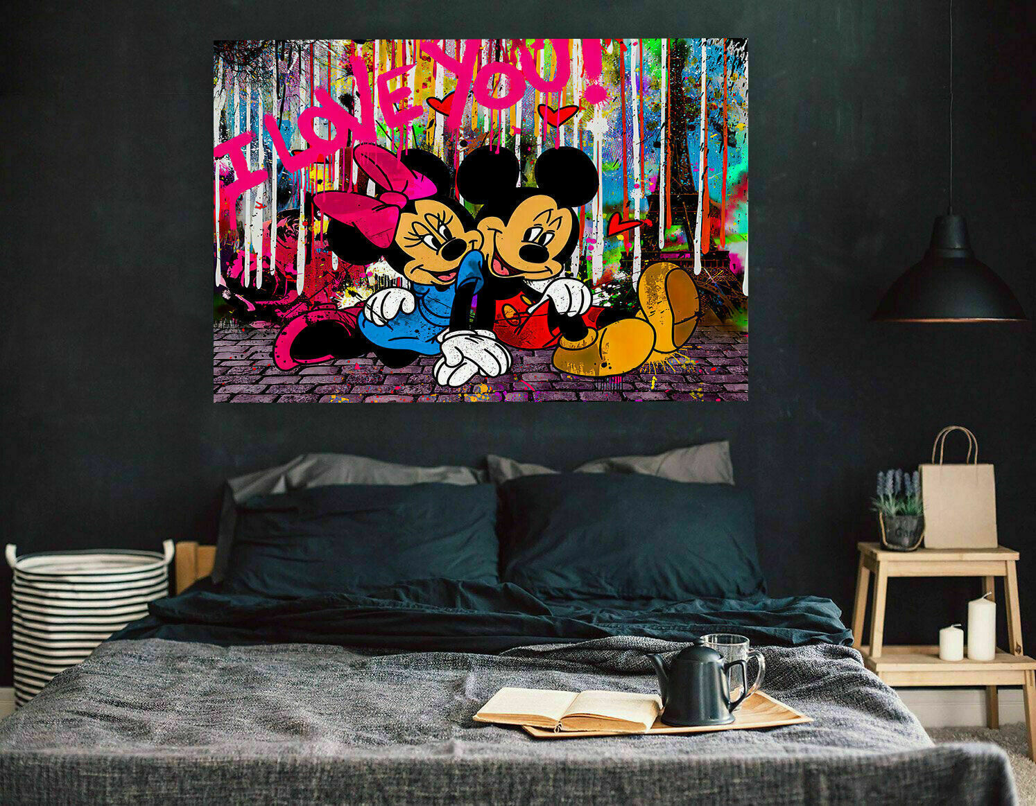 Micky Maus Pop Art  Kunst Leinwand Bilder Wandbilder - Hochwertiger Kunstdruck B8109