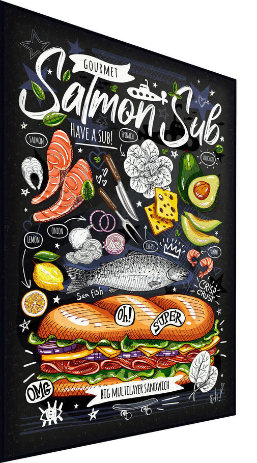 Leinwand Gastro Sub Speisekarte Bilder Wandbilder -Hochwertiger Kunstdruck B8245