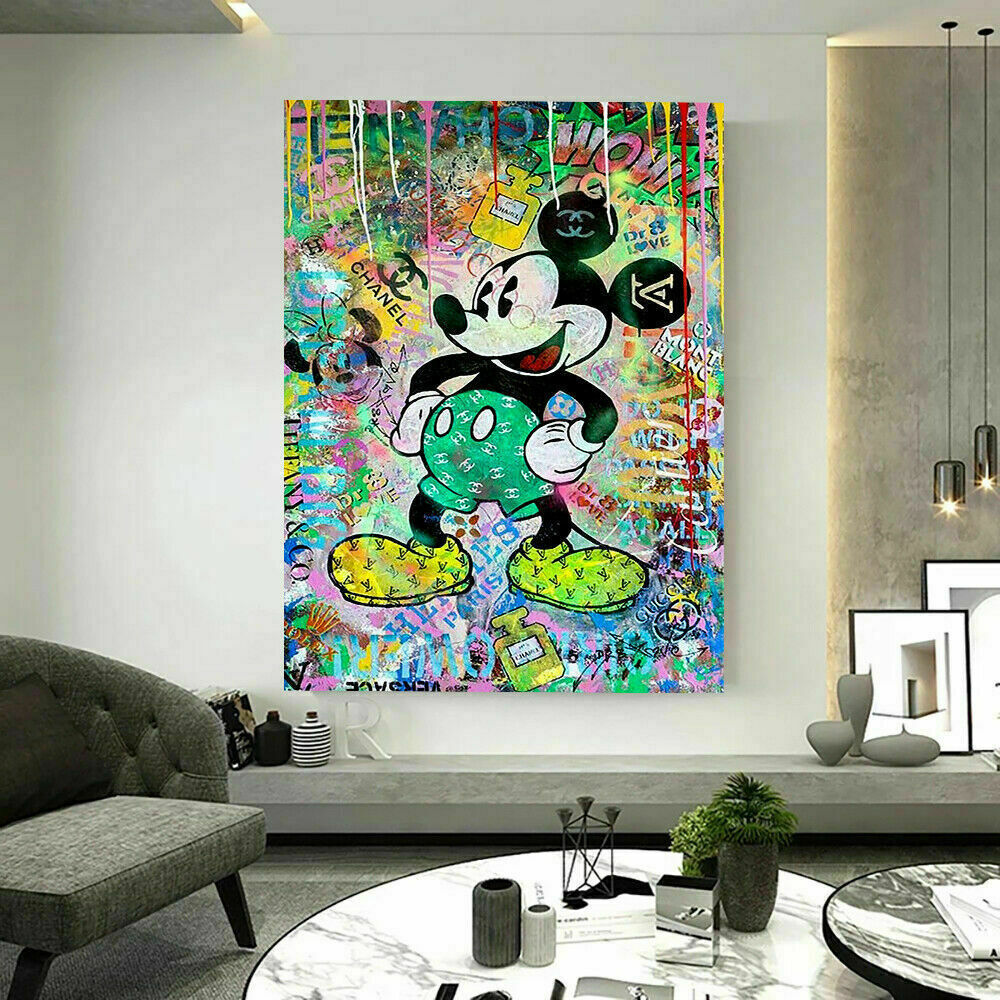 Pop Art Disney Micky Maus Leinwand Bilder Wandbilder - Hochwertiger Kunstdruck B8309