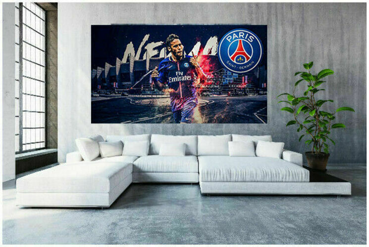 Leinwand Bilder Wandbilder Sport Fußball Neymar Paris -Hochwertiger Kunstdruck A3220