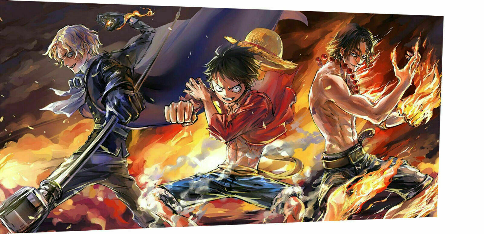 Leinwand One Piece Ruffy Ace Sabo Bilder Wandbilder - Hochwertiger Kunstdruck A3363