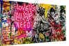 Pop Art Love is All We Need  Leinwand Wandbilder-Hochwertiger Kunstdruck B8031