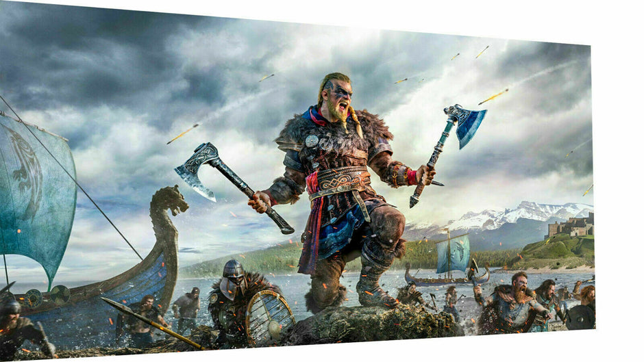 Leinwand Wikinger Assasins Cred Bilder Wandbilder - Hochwertiger Kunstdruck A3350