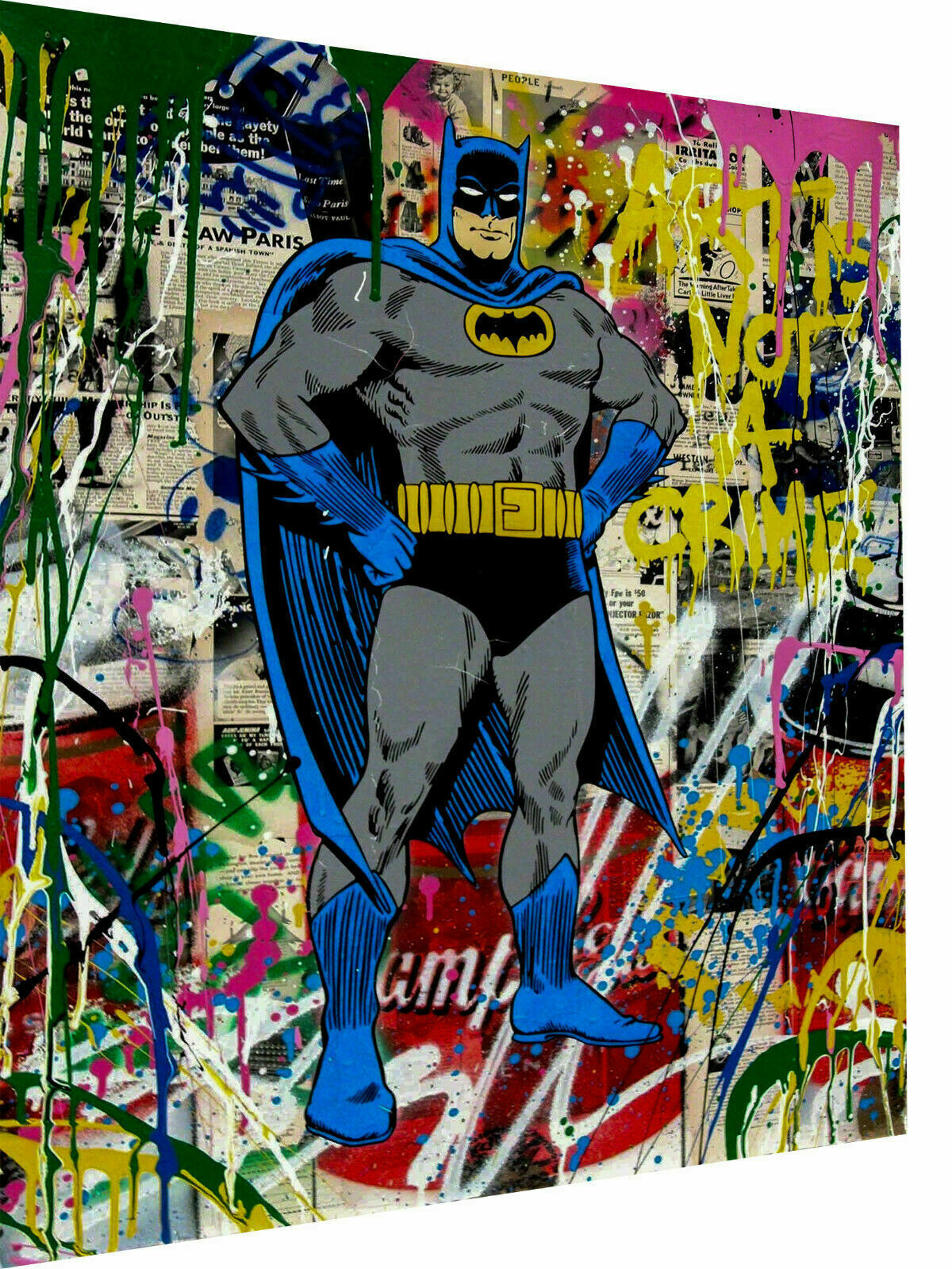 Pop Art Batman Hero Held Leinwand Bilder Wandbilder - Hochwertiger Kunstdruck P5406