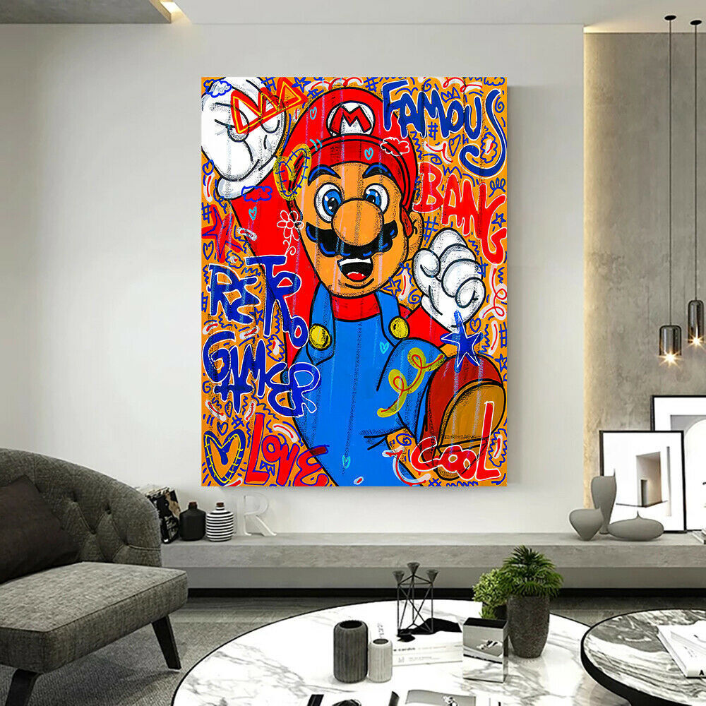 Pop Art Mario Kart Spiel Leinwand Bilder Wandbilder - Hochwertiger Kunstdruck B8131