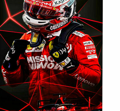Leinwand Ferrari leclerc F1 Formel1 Bilder Wandbilder - Hochwertiger Kunstdruck A3784