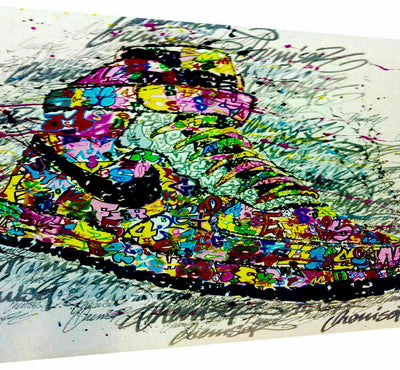 Abstrakte Schuhe Sneaker Leinwand Bilder Wandbilder - Hochwertiger Kunstdruck B8041