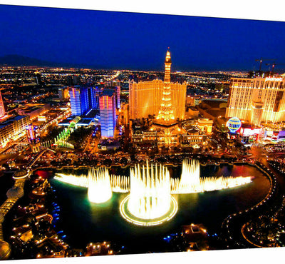 Leinwand Skyline Las Vegas USA Bilder Wandbilder -Hochwertiger Kunstdruck A3551