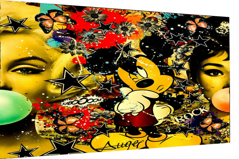 Pop Art Micky Maus Frauen Leinwand Bilder Wandbilder - Hochwertiger Kunstdruck B8071