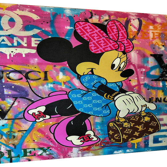 Leinwand Pop Art Minnie Maus Bilder Wandbilder - Hochwertiger Kunstdruck B8200