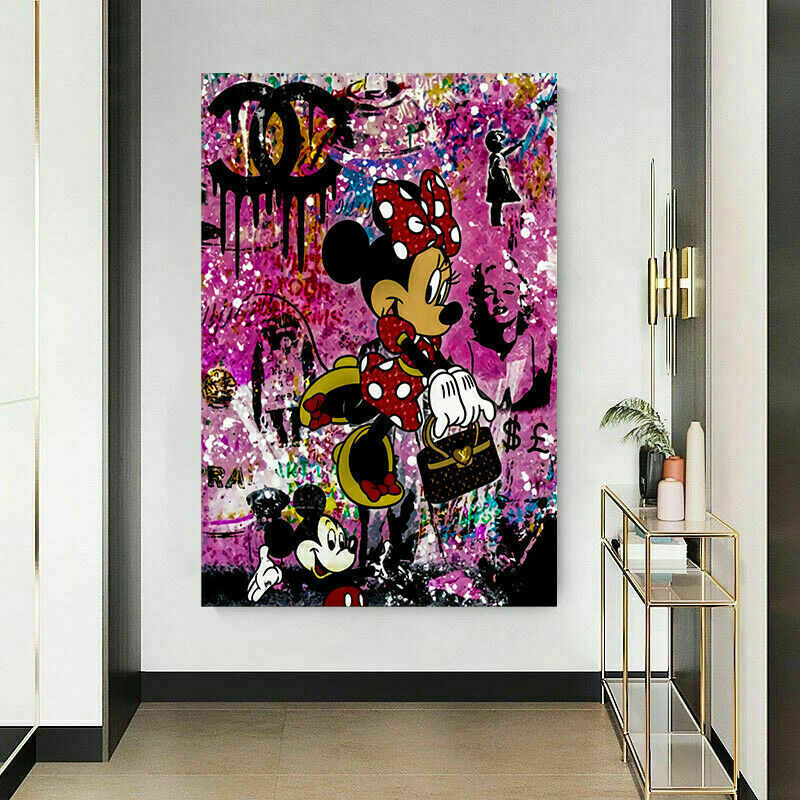 Pop Art Micky Maus Luxus Leinwand Bilder Wandbilder - Hochwertiger Kunstdruck B8019