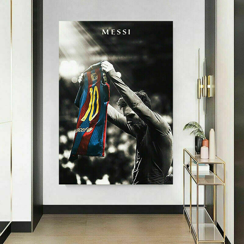 Fußball Sport Lionel Messi Leinwand Bilder Wandbilder - Hochwertiger Kunstdruck B8308