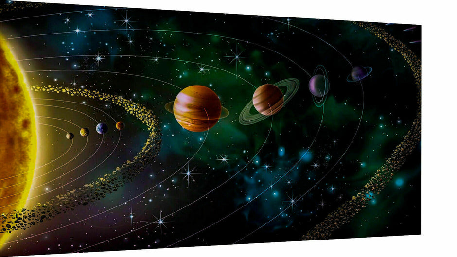 Planeten Sonnensystem Erde Leinwand Bilder Wandbilder - Hochwertiger Kunstdruck A3700