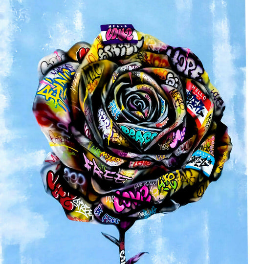 Abstrakt Rose Blumen Leinwand Bilder Wandbilder - Hochwertiger Kunstdruck B8046