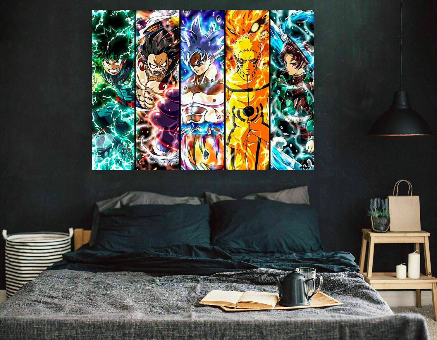 Leinwand Anime Crossover DBZ Naruto One P Wandbilder - Hochwertiger Kunstdruck A3568