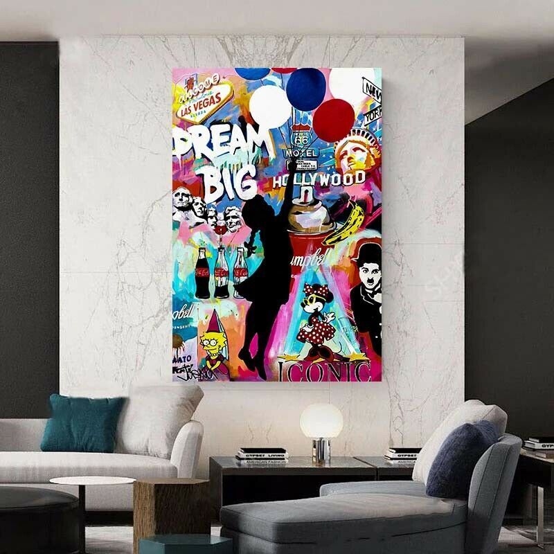 Pop Art Dream big Hollywood Leinwand Bilder Wandbilder - Hochwertiger Kunstdruck B8184