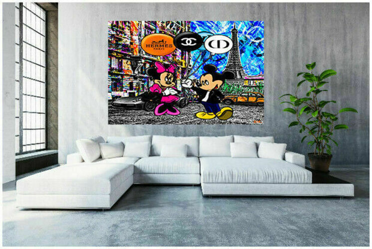 Pop Art Micky Maus Marken Leinwand Bilder Wandbilder - Hochwertiger Kunstdruck B8107