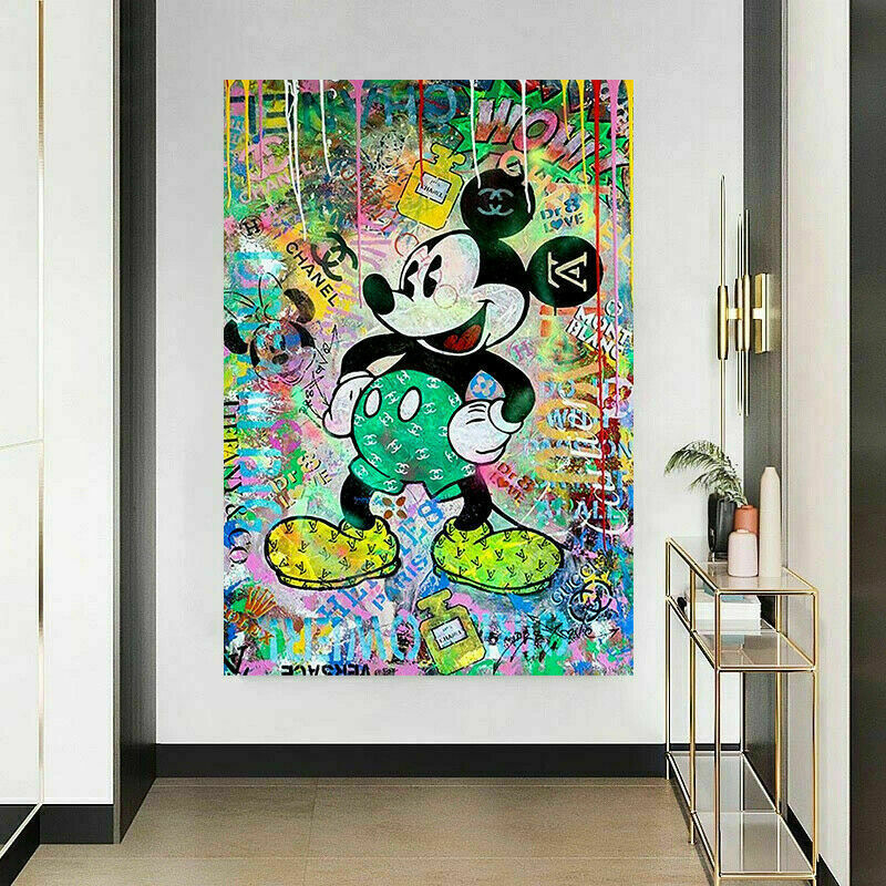 Pop Art Disney Micky Maus Leinwand Bilder Wandbilder - Hochwertiger Kunstdruck B8309