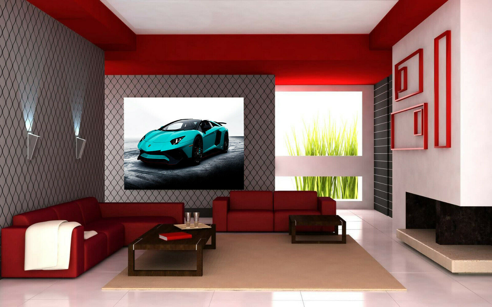 Leinwand Autos PS Lamborghini  Bilder Wandbilder - Hochwertiger Kunstdruck P5044