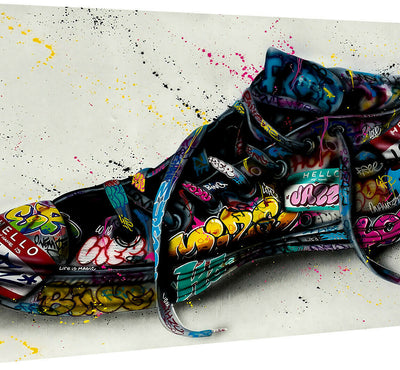 Abstrakte Schuhe Sneaker Leinwand Bilder Wandbilder - Hochwertiger Kunstdruck B8045
