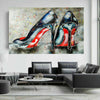 Abstrakte Schuhe High Heels Leinwand Bilder Wandbilder - Hochwertiger Kunstdruck B8087