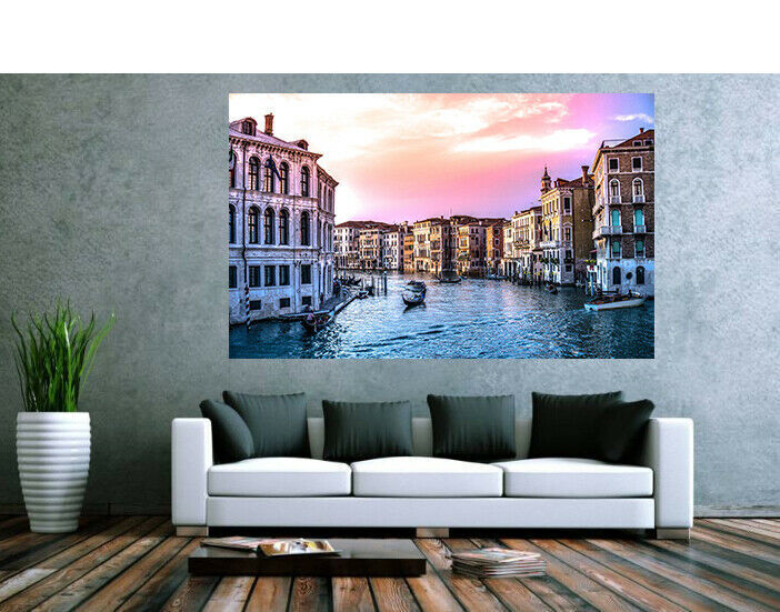 MagicCanvasArt Leinwand Stadt Venedig Bilder Nr 3015 - Hochwertiger Kunstdruck A3015